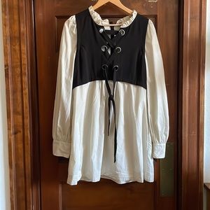 Vested Cream Tie up Gromit Dress